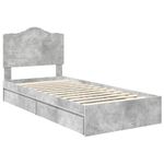 Casa si Gradina - Mobilier - Paturi si accesorii - Paturi - Pat cu storage Gri din beton 90 x 190 cm Lemn compozit - Infinity.ro