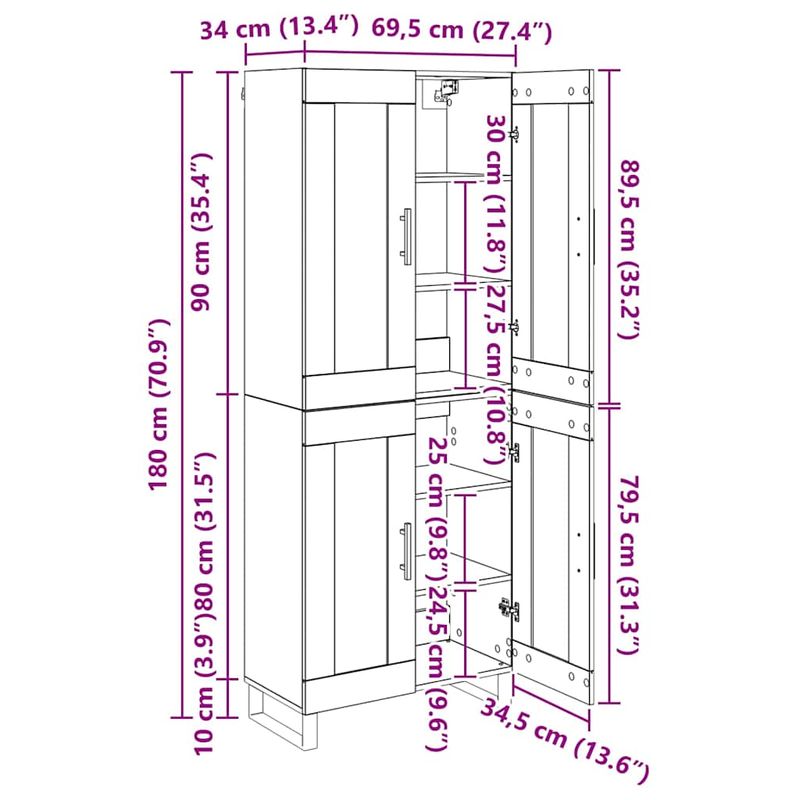 Casa si Gradina - Mobilier - Comode si corpuri - Comode - Bufet 2 pcs Lemn Vechi Lemn Stratificat si Sticla - Infinity.ro