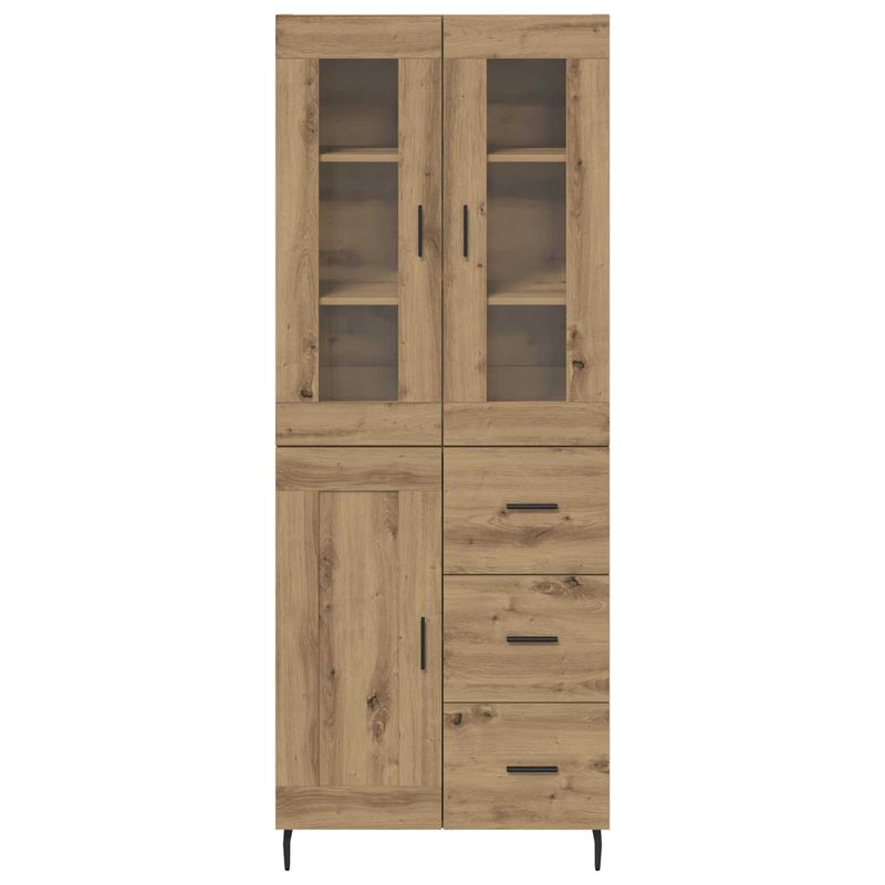 Casa si Gradina - Mobilier - Comode si corpuri - Comode - Bufet 2 pcs Stejar Artizanal Lemn Stratificat si Sticla - Infinity.ro