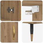 Casa si Gradina - Mobilier - Comode si corpuri - Corpuri bucatarie - Bufet Stejar Artizanal 69,5 x 34 x 180 cm Lemn compozit - Infinity.ro