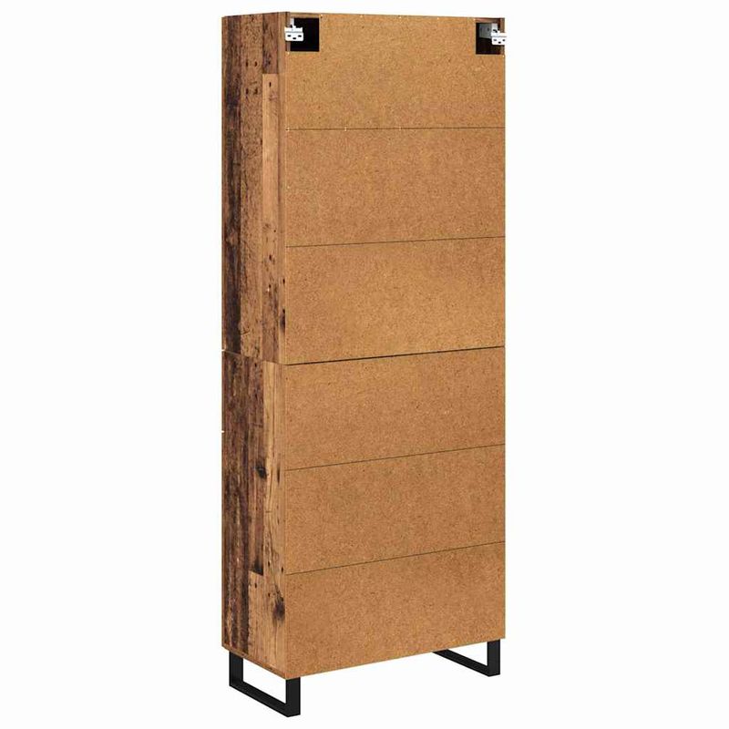 Casa si Gradina - Mobilier - Comode si corpuri - Comode - Bufet cu sertar 2 pcs Lemn Vechi Lemn Stratificat si Sticla - Infinity.ro