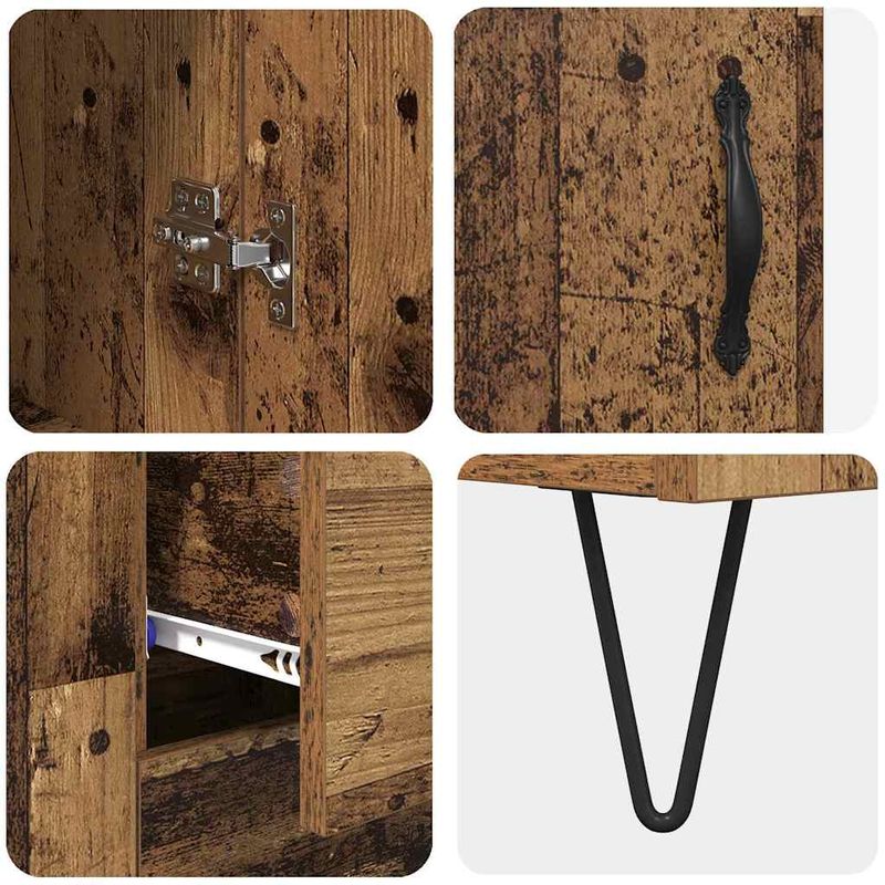 Casa si Gradina - Mobilier - Comode si corpuri - Comode - Bufet cu sertar Lemn Vechi 69,5 x 32,5 x 180 cm Lemn compozit - Infinity.ro