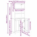 Casa si Gradina - Mobilier - Comode si corpuri - Corpuri bucatarie - Bufet Stejar Artizanal 69,5 x 34 x 180 cm Lemn compozit - Infinity.ro