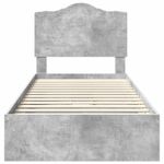 Casa si Gradina - Mobilier - Paturi si accesorii - Paturi - Pat cu storage Gri din beton 90 x 190 cm Lemn compozit - Infinity.ro