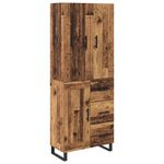 Casa si Gradina - Mobilier - Comode si corpuri - Comode - Bufet cu sertar 2 pcs Lemn Vechi Lemn Stratificat si Sticla - Infinity.ro