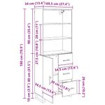 Casa si Gradina - Mobilier - Comode si corpuri - Comode - Bufet Lemn Vechi 69,5 x 34 x 180 cm Lemn Stratificat si Sticla - Infinity.ro