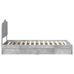 Casa si Gradina - Mobilier - Paturi si accesorii - Paturi - Pat cu storage Gri din beton 90 x 190 cm Lemn compozit - Infinity.ro