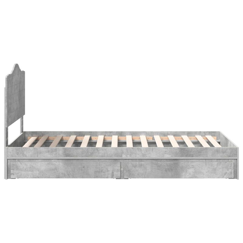 Casa si Gradina - Mobilier - Paturi si accesorii - Paturi - Pat cu storage Gri din beton 90 x 190 cm Lemn compozit - Infinity.ro