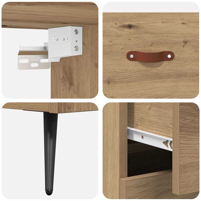 Casa si Gradina - Mobilier - Comode si corpuri - Comode - Bufet Stejar Artizanal 69,5 x 34 x 180 cm Lemn compozit - Infinity.ro