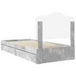 Casa si Gradina - Mobilier - Paturi si accesorii - Paturi - Pat cu storage Gri din beton 90 x 190 cm Lemn compozit - Infinity.ro