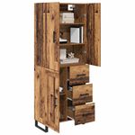 Casa si Gradina - Mobilier - Comode si corpuri - Comode - Bufet cu sertar 2 pcs Lemn Vechi Lemn Stratificat si Sticla - Infinity.ro