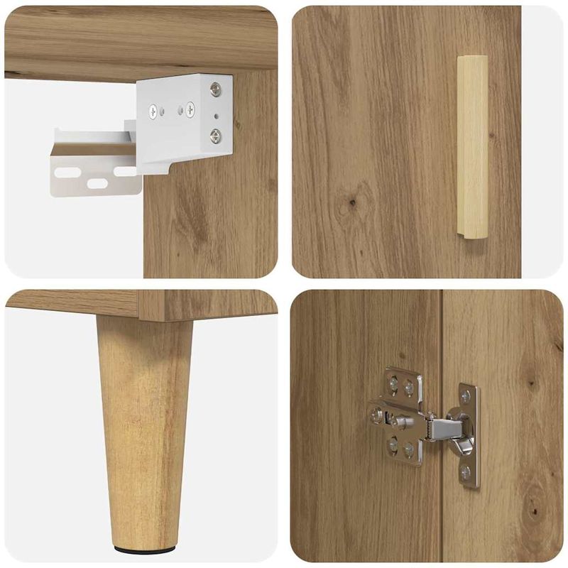 Casa si Gradina - Mobilier - Comode si corpuri - Corpuri bucatarie - Bufet Stejar Artizanal 69,5 x 34 x 180 cm - Infinity.ro