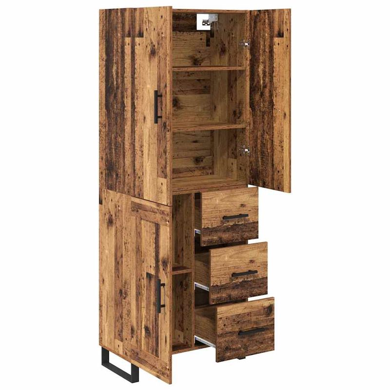 Casa si Gradina - Mobilier - Comode si corpuri - Comode - Bufet cu sertar 2 pcs Lemn Vechi Lemn Stratificat si Sticla - Infinity.ro