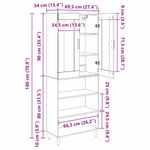 Casa si Gradina - Mobilier - Comode si corpuri - Corpuri bucatarie - Bufet Stejar Artizanal 69,5 x 34 x 180 cm - Infinity.ro