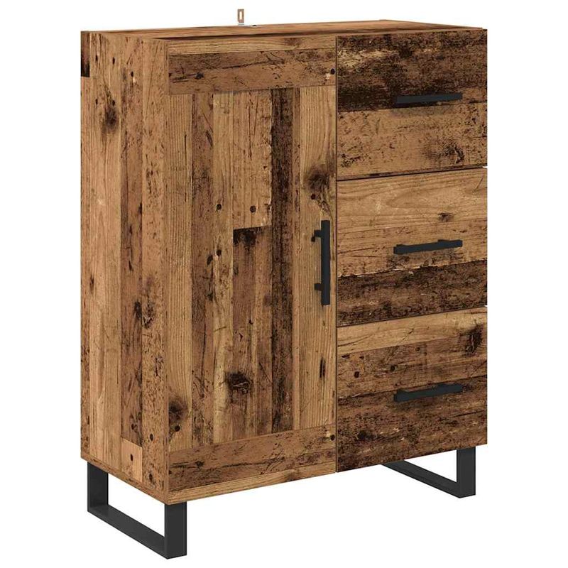 Casa si Gradina - Mobilier - Comode si corpuri - Comode - Bufet cu sertar 2 pcs Lemn Vechi Lemn Stratificat si Sticla - Infinity.ro