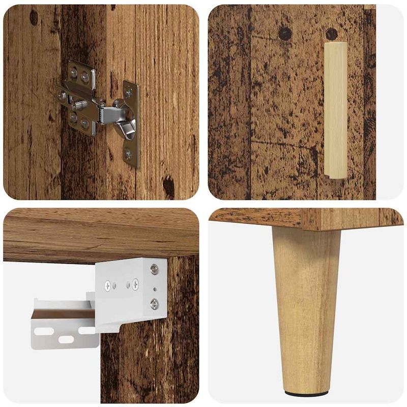 Casa si Gradina - Mobilier - Comode si corpuri - Corpuri bucatarie - Bufet Lemn Vechi 69,5 x 34 x 180 cm Lemn Stratificat si Sticla - Infinity.ro