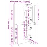 Casa si Gradina - Mobilier - Comode si corpuri - Corpuri bucatarie - Bufet Lemn Vechi 69,5 x 34 x 180 cm Lemn Stratificat si Sticla - Infinity.ro