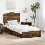 Casa si Gradina - Mobilier - Paturi si accesorii - Paturi - Pat cu storage Stejar fumuriu 100 x 200 cm Lemn compozit - Infinity.ro