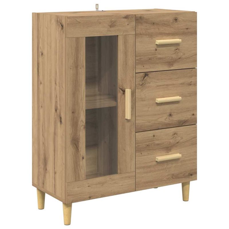 Casa si Gradina - Mobilier - Comode si corpuri - Corpuri bucatarie - Bufet Stejar Artizanal 69,5 x 34 x 180 cm Lemn compozit - Infinity.ro