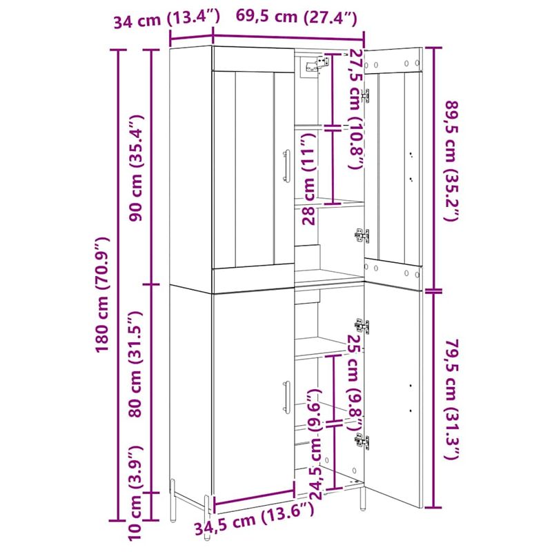 Casa si Gradina - Mobilier - Comode si corpuri - Comode - Bufet 2 pcs Lemn Vechi Lemn compozit - Infinity.ro