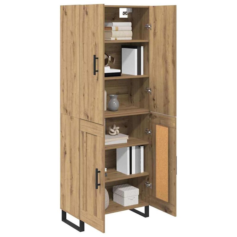 Casa si Gradina - Mobilier - Comode si corpuri - Comode - Bufet 2 pcs Stejar Artizanal Lemn Stratificat si Sticla - Infinity.ro