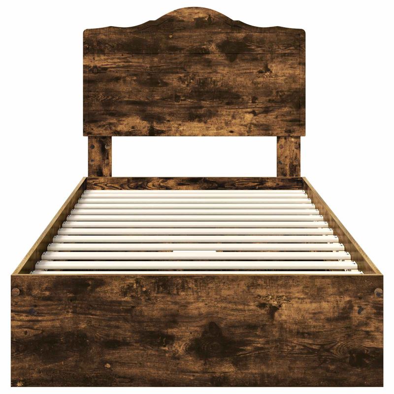 Casa si Gradina - Mobilier - Paturi si accesorii - Paturi - Pat cu storage Stejar fumuriu 100 x 200 cm Lemn compozit - Infinity.ro