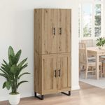 Casa si Gradina - Mobilier - Comode si corpuri - Comode - Bufet 2 pcs Stejar Artizanal Lemn Stratificat si Sticla - Infinity.ro