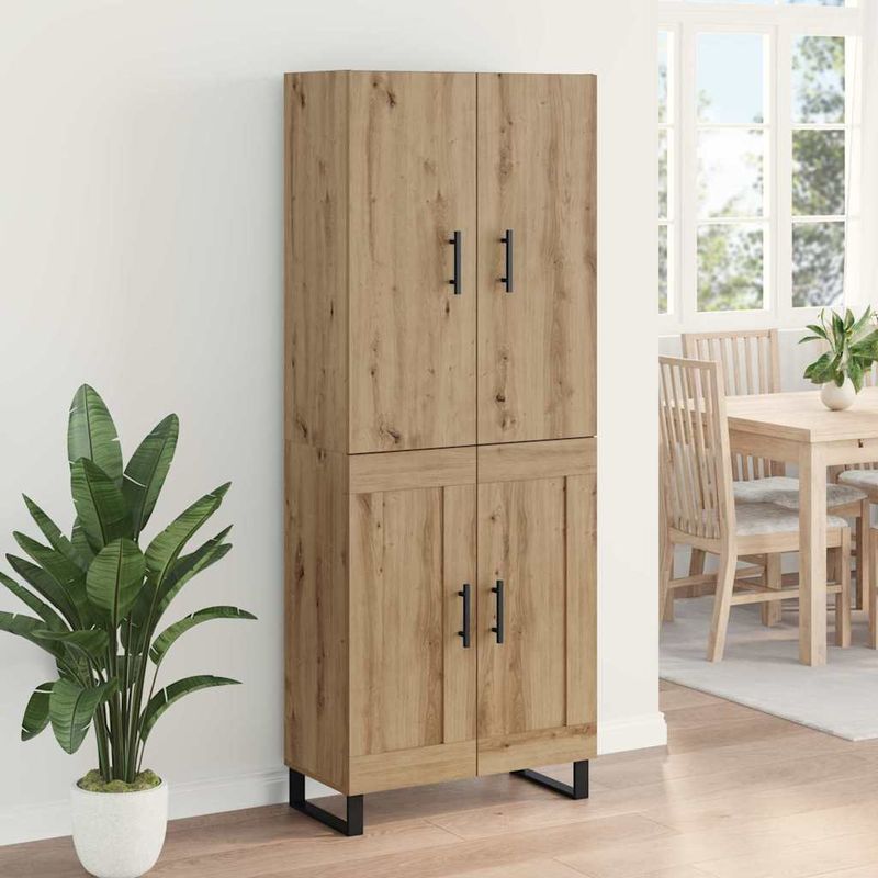 Casa si Gradina - Mobilier - Comode si corpuri - Comode - Bufet 2 pcs Stejar Artizanal Lemn Stratificat si Sticla - Infinity.ro