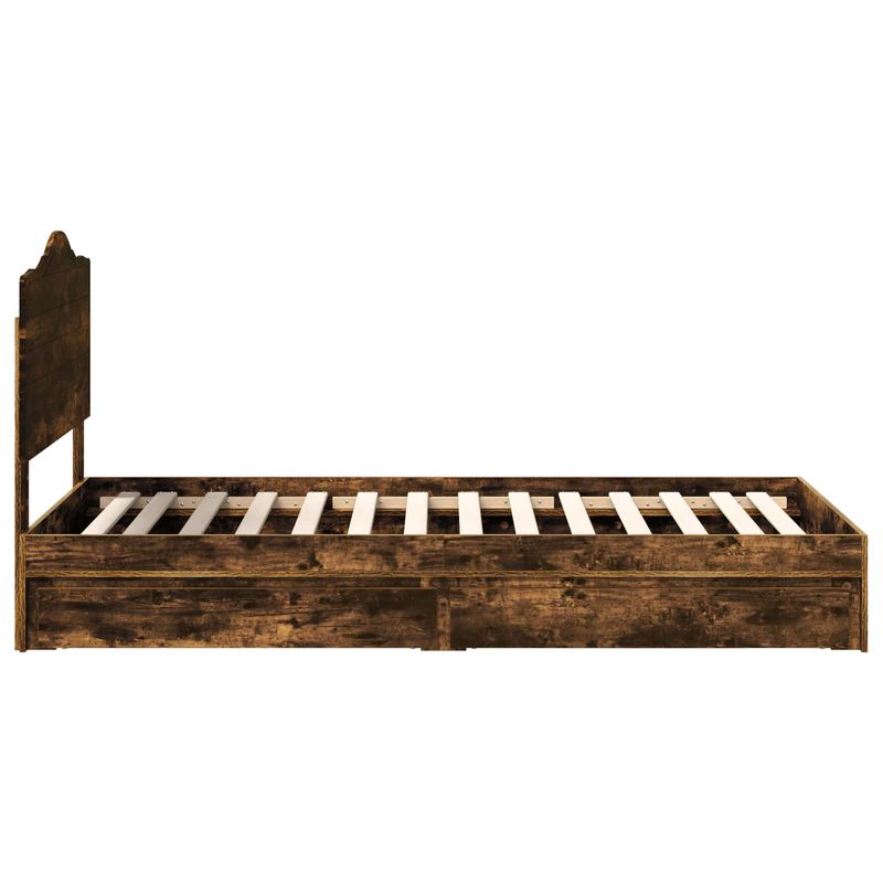 Casa si Gradina - Mobilier - Paturi si accesorii - Paturi - Pat cu storage Stejar fumuriu 100 x 200 cm Lemn compozit - Infinity.ro