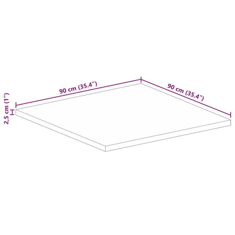 Casa si Gradina - Mobilier - Feronerie si accesorii mobila - Blat de masa, 90x90x2,5 cm, patrat, lemn masiv de mango - Infinity.ro