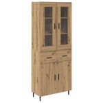 Casa si Gradina - Mobilier - Comode si corpuri - Comode - Bufet 2 pcs Stejar Artizanal Lemn Stratificat si Sticla - Infinity.ro