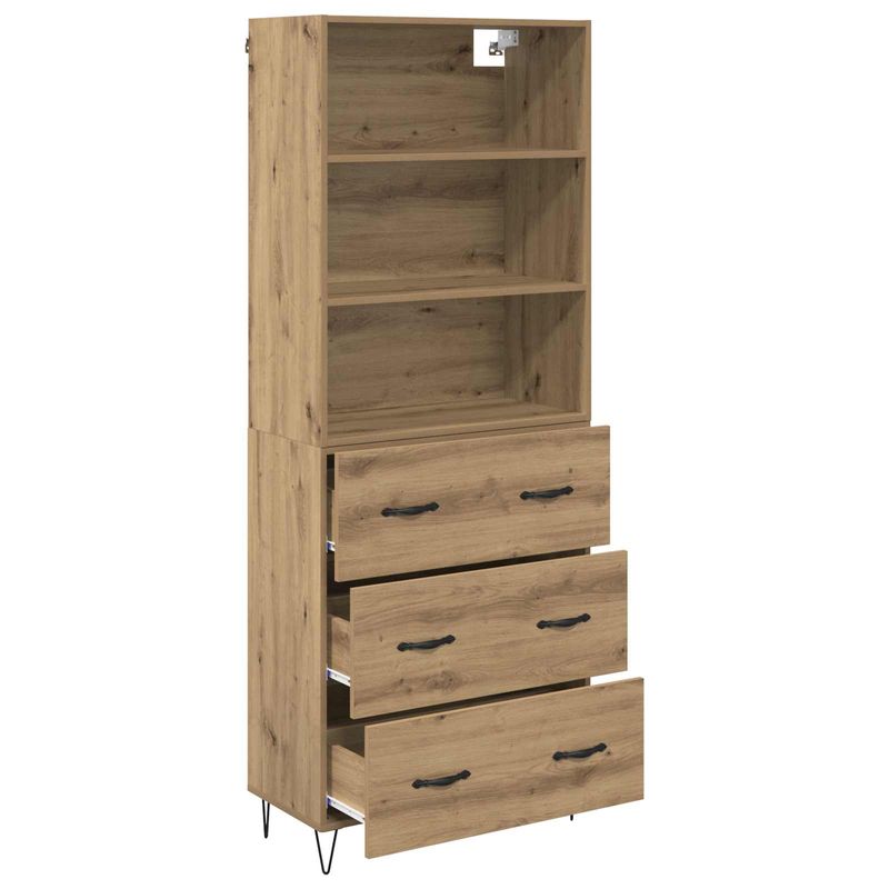 Casa si Gradina - Mobilier - Comode si corpuri - Corpuri bucatarie - Bufet Stejar Artizanal 69,5 x 32,5 x 180 cm Lemn compozit - Infinity.ro