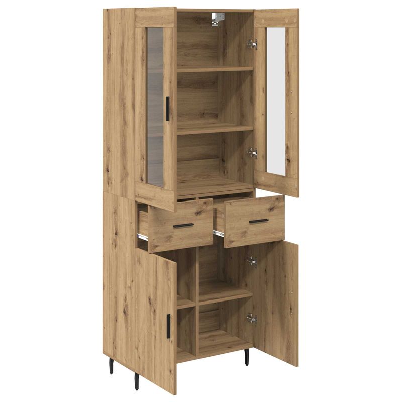 Casa si Gradina - Mobilier - Comode si corpuri - Comode - Bufet 2 pcs Stejar Artizanal Lemn Stratificat si Sticla - Infinity.ro