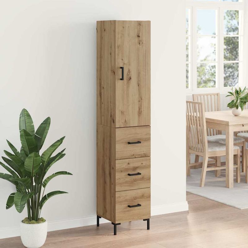 Casa si Gradina - Mobilier - Comode si corpuri - Corpuri bucatarie - Bufet Stejar Artizanal 69,5 x 34 x 180 cm Lemn compozit - Infinity.ro