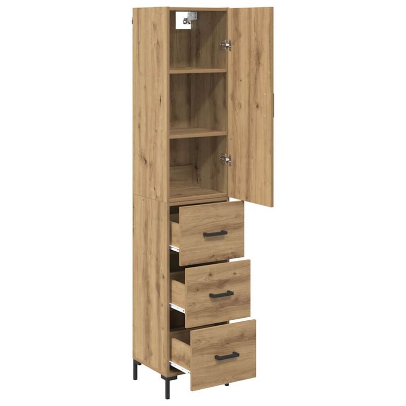 Casa si Gradina - Mobilier - Comode si corpuri - Corpuri bucatarie - Bufet Stejar Artizanal 69,5 x 34 x 180 cm Lemn compozit - Infinity.ro