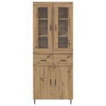 Casa si Gradina - Mobilier - Comode si corpuri - Comode - Bufet 2 pcs Stejar Artizanal Lemn Stratificat si Sticla - Infinity.ro