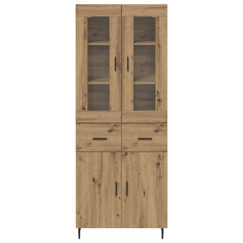 Casa si Gradina - Mobilier - Comode si corpuri - Comode - Bufet 2 pcs Stejar Artizanal Lemn Stratificat si Sticla - Infinity.ro