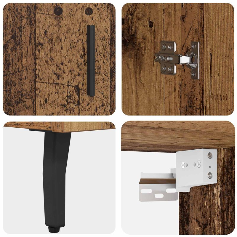 Casa si Gradina - Mobilier - Comode si corpuri - Comode - Bufet 2 pcs Lemn Vechi Lemn Stratificat si Sticla - Infinity.ro