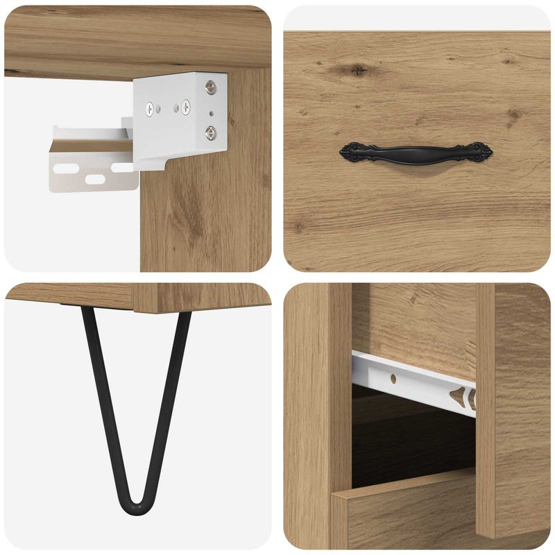 Casa si Gradina - Mobilier - Comode si corpuri - Corpuri bucatarie - Bufet Stejar Artizanal 69,5 x 32,5 x 180 cm Lemn compozit - Infinity.ro