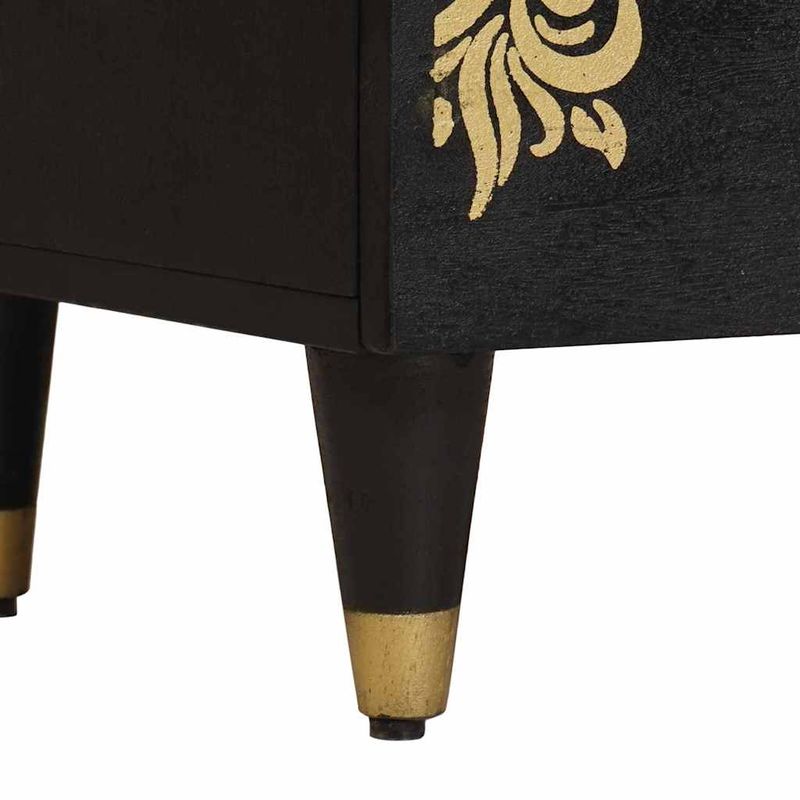 Casa si Gradina - Mobilier - Comode si corpuri - Noptiere - Noptiera Negru 50 x 33 x 62 cm Lemn de mango solid - Infinity.ro