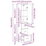 Casa si Gradina - Mobilier - Comode si corpuri - Corpuri bucatarie - Bufet Stejar Artizanal 69,5 x 34 x 180 cm Lemn compozit - Infinity.ro