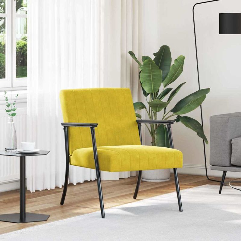 Casa si Gradina - Mobilier - Scaune si fotolii - Fotolii - fotoliu Galben 59 x 75 x 78 cm Catifea - Infinity.ro