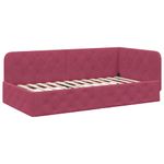 Casa si Gradina - Mobilier - Paturi si accesorii - Paturi - Cadru de pat coltar cu headboard Rosu Vin 90 x 200 cm Catifea - Infinity.ro