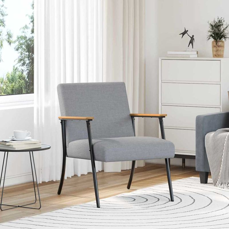 Casa si Gradina - Mobilier - Scaune si fotolii - Fotolii - fotoliu Gri deschis 59 x 75 x 78 cm tesatura - Infinity.ro