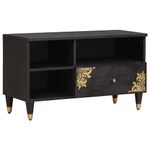 Casa si Gradina - Mobilier - Comode si corpuri - Comode - Cabinet TV cu sertar Negru 80 x 33 x 46 cm Lemn de mango solid - Infinity.ro