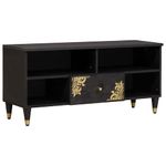Casa si Gradina - Mobilier - Comode si corpuri - Comode - Cabinet TV cu sertar Negru 100 x 33 x 46 cm Lemn de mango solid - Infinity.ro