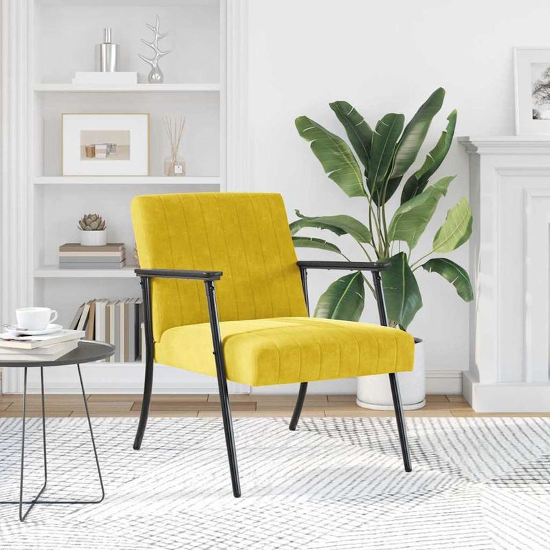 Casa si Gradina - Mobilier - Scaune si fotolii - Fotolii - fotoliu Galben 59 x 75 x 78 cm Catifea - Infinity.ro