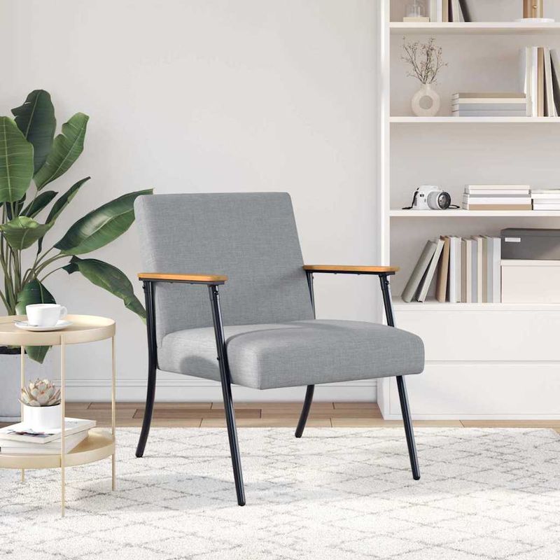 Casa si Gradina - Mobilier - Scaune si fotolii - Fotolii - fotoliu Gri deschis 59 x 75 x 78 cm tesatura - Infinity.ro