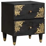 Casa si Gradina - Mobilier - Comode si corpuri - Noptiere - Noptiera 2 pcs Negru 40 x 33 x 46 cm Lemn de mango solid - Infinity.ro
