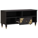 Casa si Gradina - Mobilier - Comode si corpuri - Comode - Cabinet TV cu sertar Negru 100 x 33 x 46 cm Lemn de mango solid - Infinity.ro